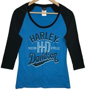Harley Davidson South Dakota Raglan 3/4 Sleeve Shirt size S